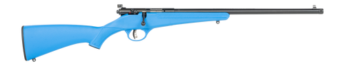 savage rascal f-sr 22 lr, 16" threaded barrel, black, blue synthetic stock, single shot