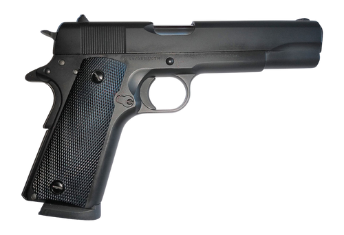tisas 1911a1 service, 1911 45acp, 5" barrel, cerakote black, plastic grips, iron sights, 7rd, 2 mags