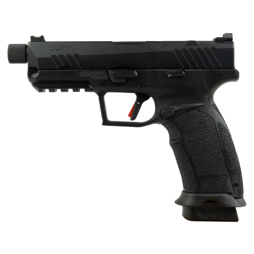 tisas px-9 gen 3 duty, compact, 9mm, 4.69" barrel - threaded, tenifer finish, black, trigger safety, fiber optic front sight, optic ready, 20rd, 2...