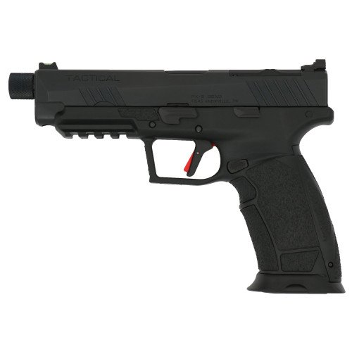 tisas px-9 gen 3 tactical, full size, 9mm, 5.1" barrel - threaded, tenifer finish, black, trigger safety, fiber optic front sight, optic ready, 20rd,...