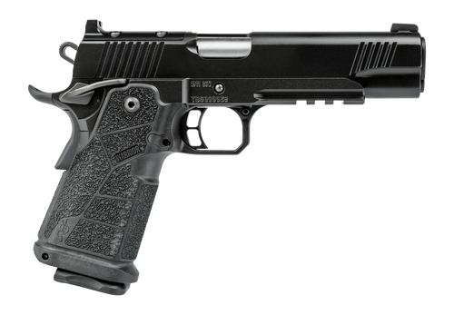kimber ds warrior, 1911, full size, 45acp, 5" bushing barrel with deep crown, kimpro finish, black, carbon fiber grips, tritium front sight, optics...
