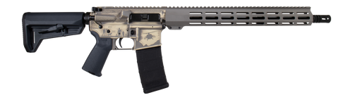 shark coast military 5.56mm 30rd,16" black melonite threaded barrel 2-tone flat dark earth cerakote aluminum receiver picatinny rail, m-lok handguard...