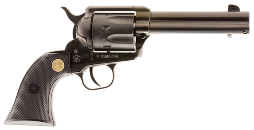 chiappa 1873 medium frame 22 lr 6 shot, 4.75" blued steel barrel, cylinder & frame, black plastic grip, exposed hammer