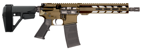 patriot ordnance factory p-15 sports south exclusive 5.56mm 30rd, 10.50" barrel, burnt bronze cerakote receiver, m-lok handguard, sb sba5 brace
