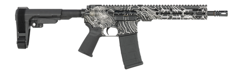 shark coast tactical topography ar15 pistol 5.56mm 30rd,10.50" barrel, m-lok handguard, sb tactical sba3 brace, 30 rd