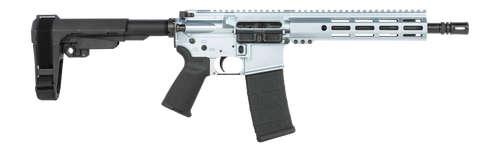 shark coast tactical arctic gun candy 5.56mm, 10.50" threaded barrel, picatinny rail, m-lok handguard, sb tactical sba3 brace, polymer grip, 30rd