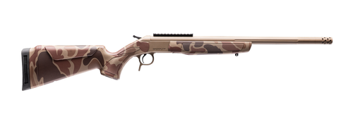 cva cascade takedown 45-70 gov 1rd 20" flat dark earth threaded barrel & receiver picatinny rail, duck camo stock