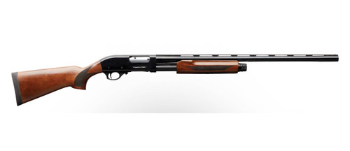 charles daly 301 field compact 410 ga pump 4rd,22" vent rib barrel, black anodized aluminum grooved receiver, fixed walnut stock