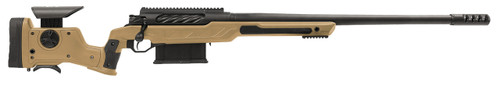 cadex bmg quake 50 bmg 3rd, 29" match grade threaded barrel, black, picatinny rail, adj cheek piece & lop hybrid tan stock