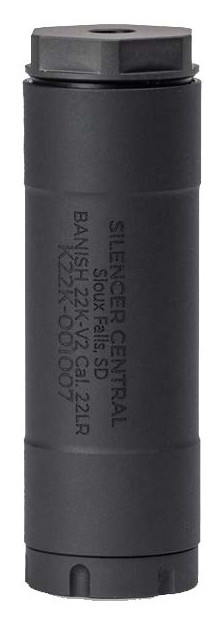 banish 22k suppressor black 1/2x28, caliber range: .17 hmr to 5.7?28