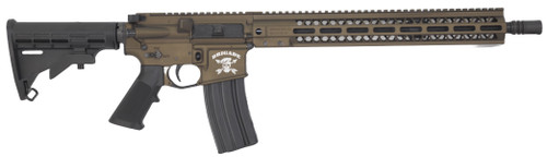 brigade bm-15 ar15 carbine 5.56 16" barrel w/brake, 15" m-lok, bronze cerakote