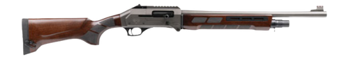 panzer arms fs1 pro 12 ga 3" 4rd, 20" black shrouded barrel, disruptive gray cerakote aluminum receiver picatinny rail, fixed walnut stock