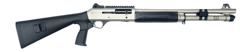 panzer arms m4 3" 5rd,18.50" nickel barrel, nickel aluminum receiver picatinny rail, black fixed synthetic stock, black polymer grip