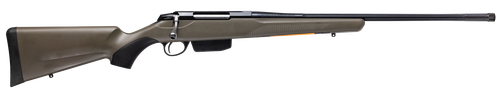 tikka t3x superlite 308 win 20" blued fluted threaded barrel, blued drilled & tapped steel receiver, fixed green synthetic stock