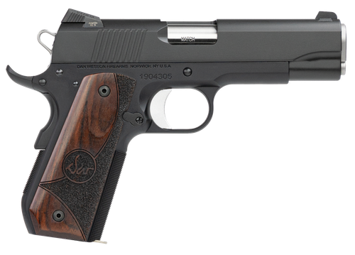 used - dan wesson guardian 38 super - no box-  4.25" barrel black duty finish stainless steel wood grip, 9rd mag