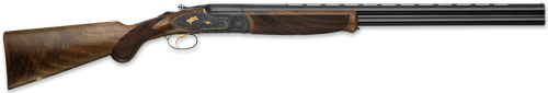 f.a.i.r. jubilee prestige tartargua gold, 28 ga, break open 2.75", 28" blued over/under barrel, gold engraving aluminum receiver, fixed walnut stock,...