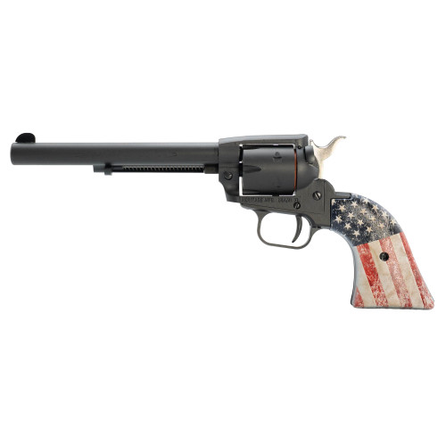 heritage rough rider, 22 lr, 6.5" barrel, matte black, us flag grip, 6rd
