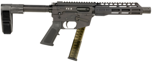 freedom ordnance fx9, 9mm, 8" barrel, m-lok, sb mini brace, ar-15 grip, 31rd