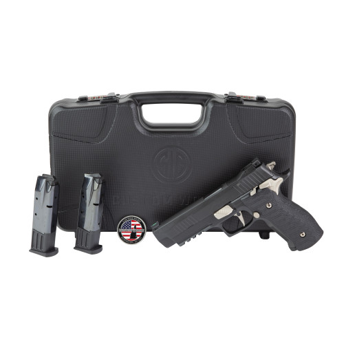 sig sauer p226 x-five nightmare 9mm, 5" bull barrel, optic ready, hogue g10 grips, black nitron, 10rd