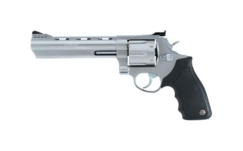 taurus, model 44, large frame, 44 magnum, 6.5" ported barrel, steel frame, matte stainless finish, rubber grips, adjustable sights, 6rd