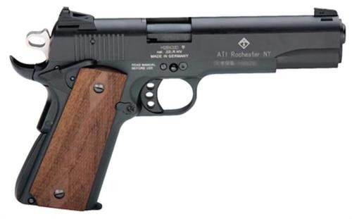 ati m1911 22 lr, 5" barrel, blued, wood grips, 10rd
