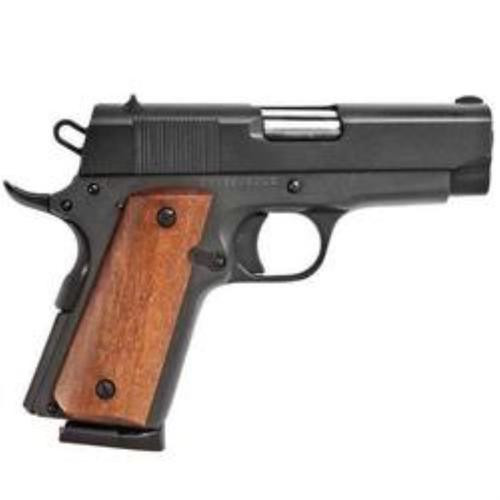 rock island armory 1911a1 officer compact 45 acp 3.5" barrel, parkerized, wood grips 7rd