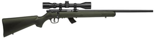 savage mkii fxp 22lr, 21" barrel, bushnell 3-9x40 scope incl, blued finish, olive drab stock, 10rd