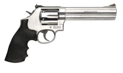 smith & wesson 686 distinguish combat 357 mag/38 spec 6" 6rd adjustable white outline/red ramp ss