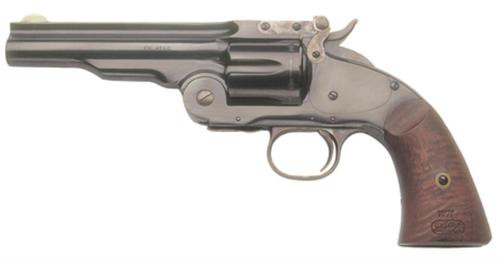 cimarron firearms model 3 schofield .45 long colt 5" barrel blue steel finish smooth walnut grip