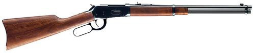 winchester m94, carbine, lever action, 38-55 winchester, 20"rd barrel, brushed polish blued, walnut stock, marbles front sight with semi buckhorn...