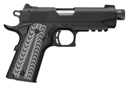 browning 1911-22 black label suppressor ready 22lr 4.25" threaded barrel g-10 grips 10rd mag