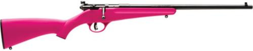 savage rascal single shot youth 22lr/long/short 16.1" blued barrel pink synthetic stock