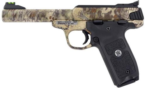 smith & wesson sw22 victory pistol, 22lr, 5.5", kryptek highlander camo, 10rd mag