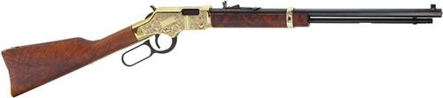 henry golden boy deluxe, 17 hmr, 20", 11rd, engraved gold receiver, walnut stock