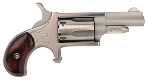naa 22lr mini-revolver 22lr 1.62" 5rd rosewood grip stainless