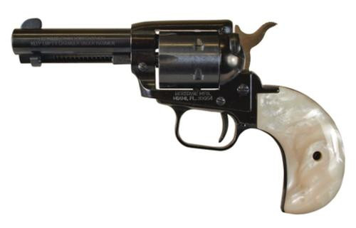heritage rough rider single action army 22lr/22wmr, 3.5" barrel white mother of pearl grips 6rd, bird's head grip