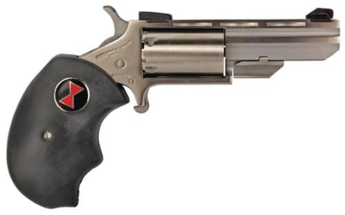 north american arms black widow, single action, revolver, 22 wmr, 2" barrel, stainless, silver, rubber grips, fixed sights, 5 rounds