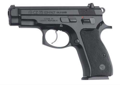 cz 75 compact sa/da 9mm, 3.8" barrel, black, poly grip, 10rd