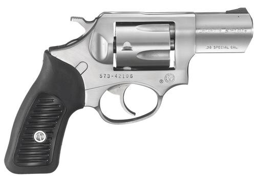 ruger sp101 38 special 2.25" 5" rubber grip satin fixed sights ss