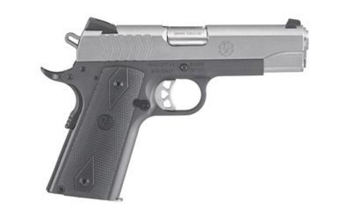 ruger sr1911 commander pistol, 9mm, 4.25", rubber grip, 9rd, two tone
