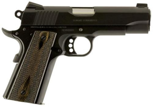 colt 1911 combat commander 45 acp, 4.25", g10 grips, blued carbon steel 8rd