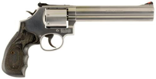 smith & wesson 686+, 357 magnum, 7", 7rd, wood grip, stainless steel