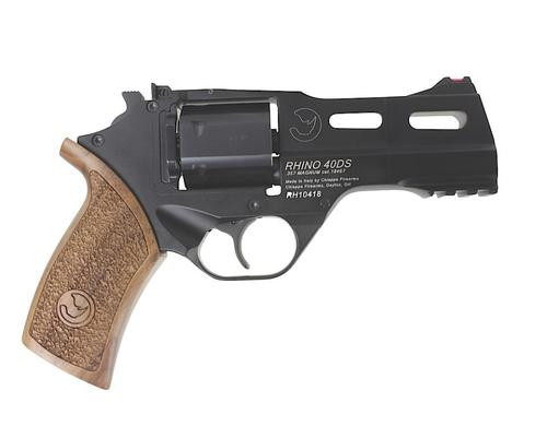 *d* chiappa rhino 40ds 357 remmag 4" 6rd wood grip black