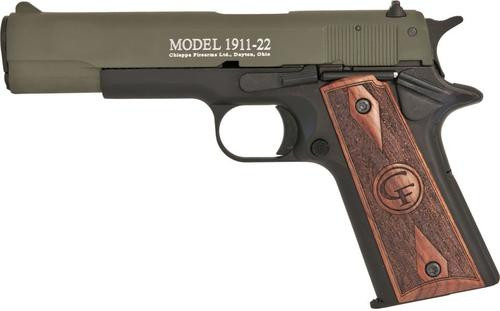 chiappa firearms 1911, 22lr, 5", 10rd, od green slide finish