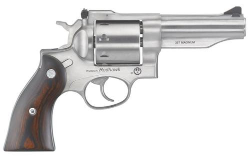 ruger redhawk .357 mag, 4.2", 8rd, satin stainless steel, hardwood grips