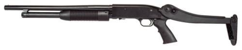 maverick 88 security 12 ga 3" 18.5" barrel cylinder choke black synthetic ati top-folding stock 6rd