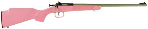 keystone crickett 22lr, 16.12", pink synthetic stock, stainless steel