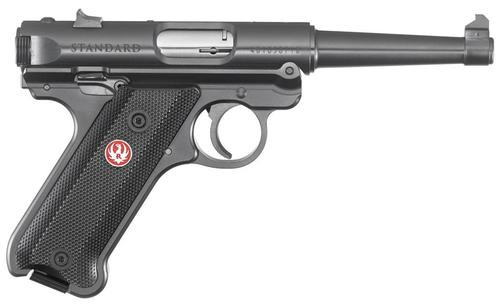ruger mark iv standard, 22lr, 4.75", 10rd, black aluminum grips