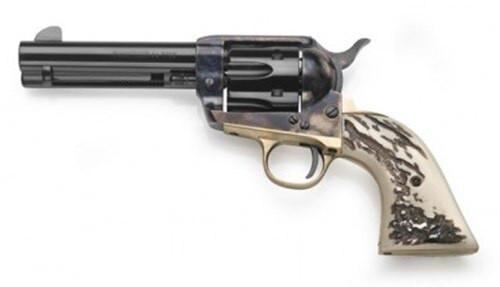 taylor's 1873 cattleman .45 colt, 4.75" barrel, stag imitation grips, blued, 6rd
