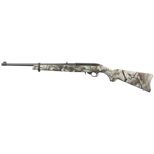 ruger 10/22 carbine 22 lr, 18" threaded barrel, go wild camo rock star synthetic stock 10rd mag